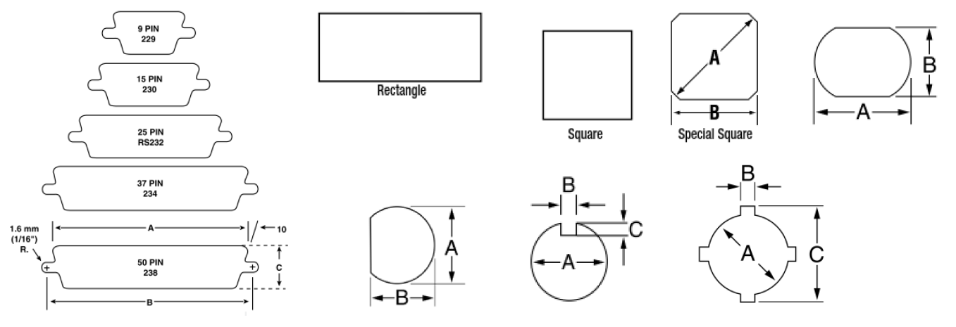 Перфоформы для отверстий различных форм и размеров